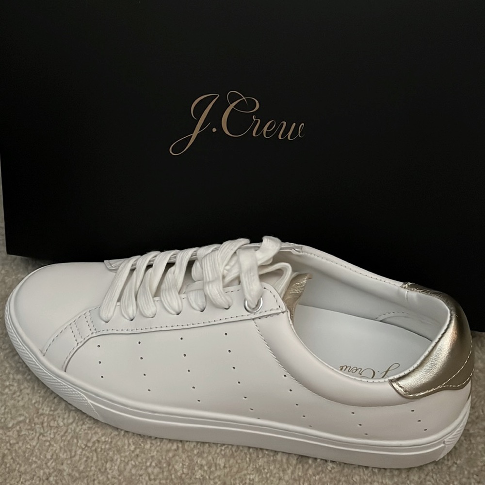Women’s J Crew White Leather Sneaker